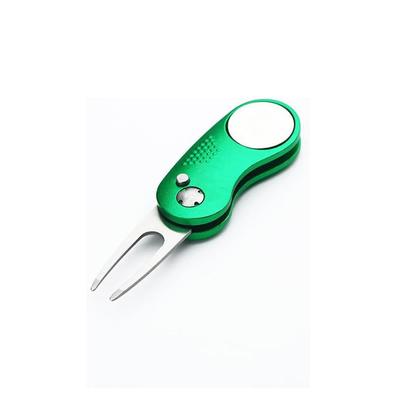 Aluminum Foldable Golf Divot Tool with Magnetic Button Ball Marker