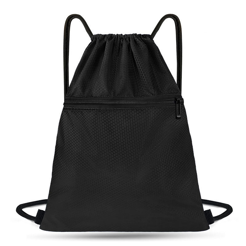 Drawstring Backpack with Zipper