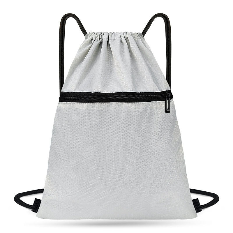 Drawstring Backpack with Zipper