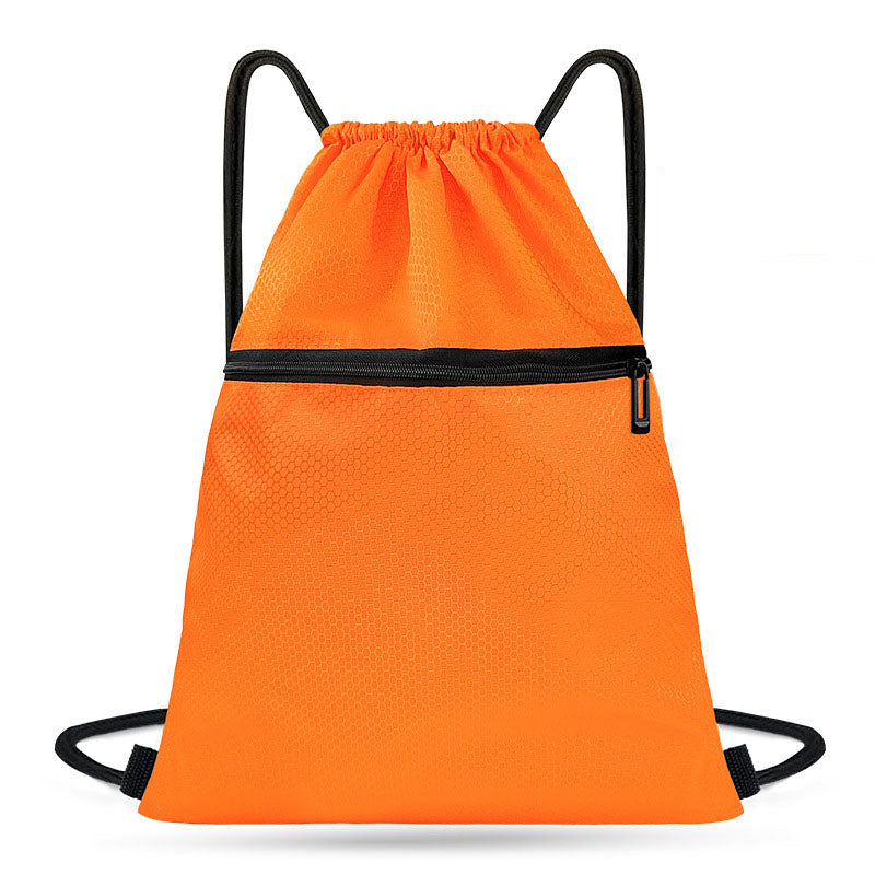 Drawstring Backpack with Zipper