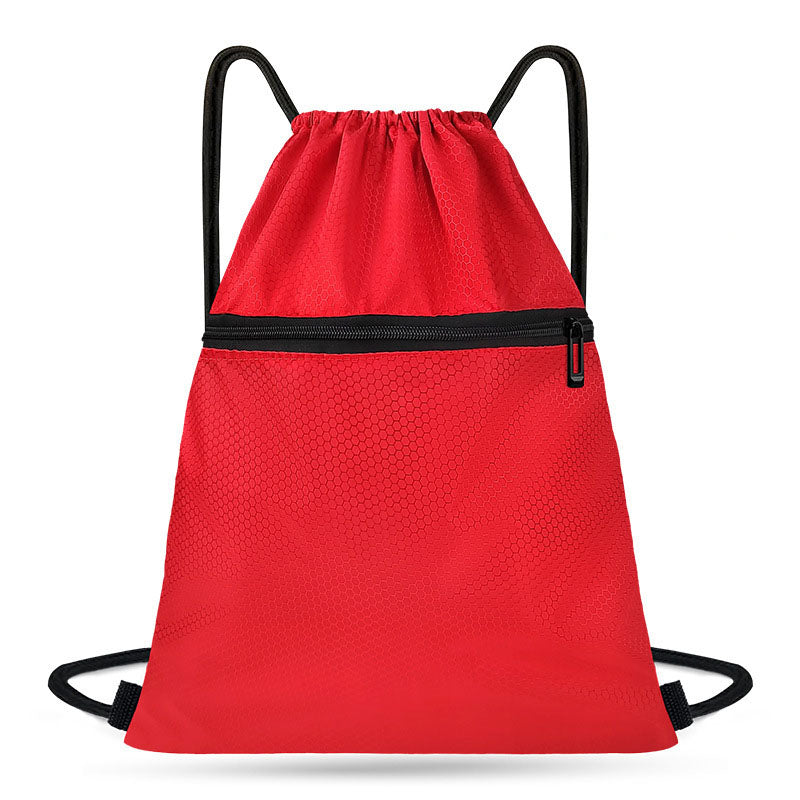 Drawstring Backpack with Zipper