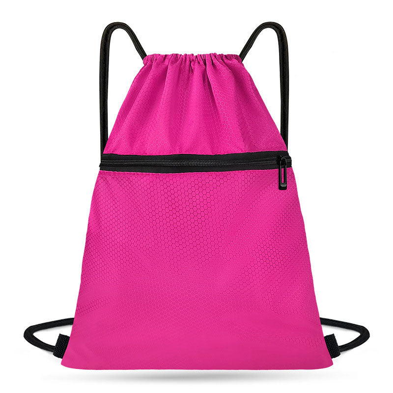 Drawstring Backpack with Zipper