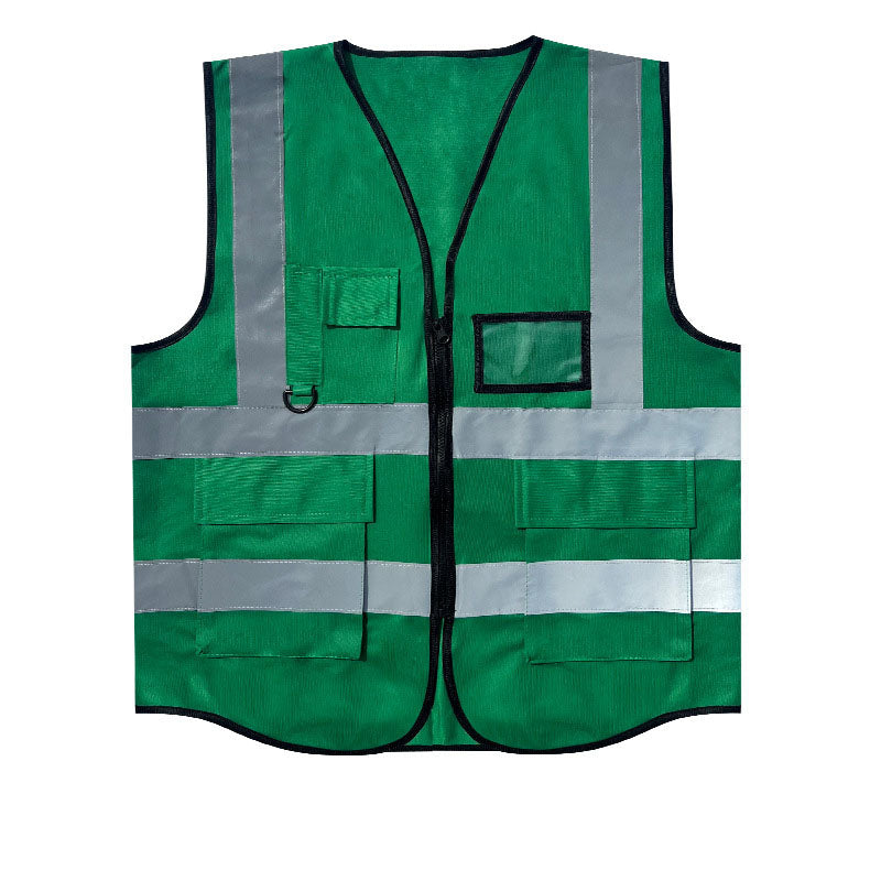 Safety Vest Jacket with Front Zipper & Pockets