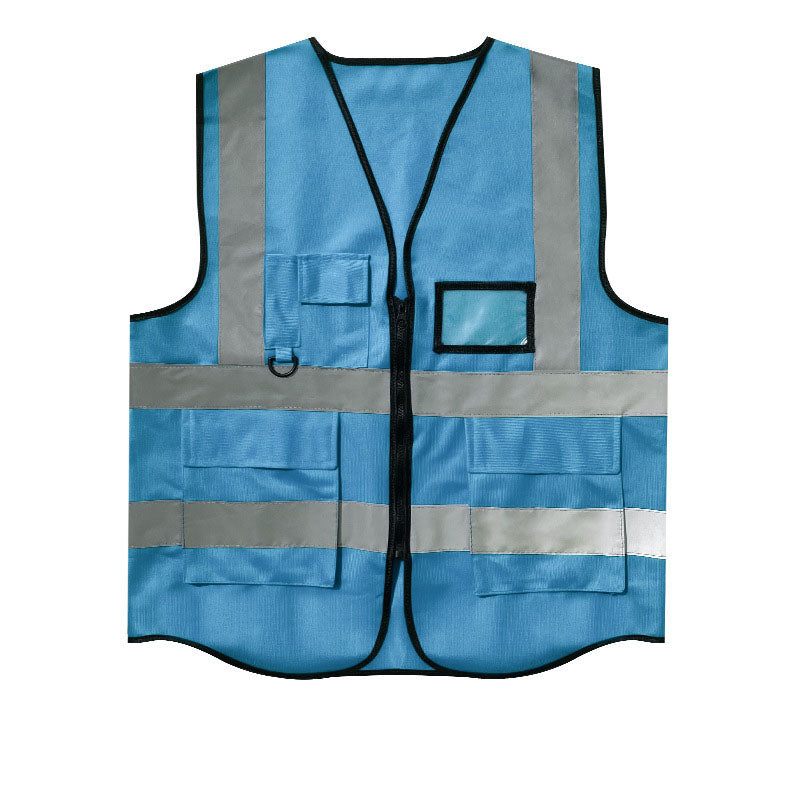 Safety Vest Jacket with Front Zipper & Pockets