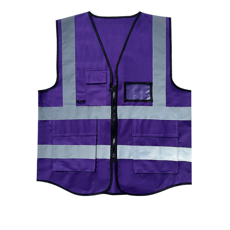 Safety Vest Jacket with Front Zipper & Pockets