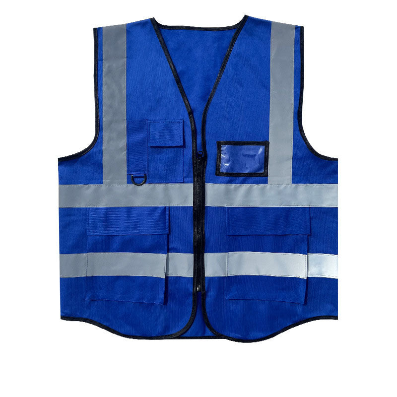 Safety Vest Jacket with Front Zipper & Pockets