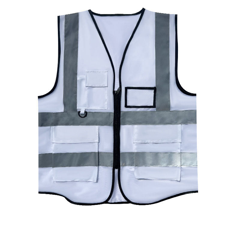 Safety Vest Jacket with Front Zipper & Pockets