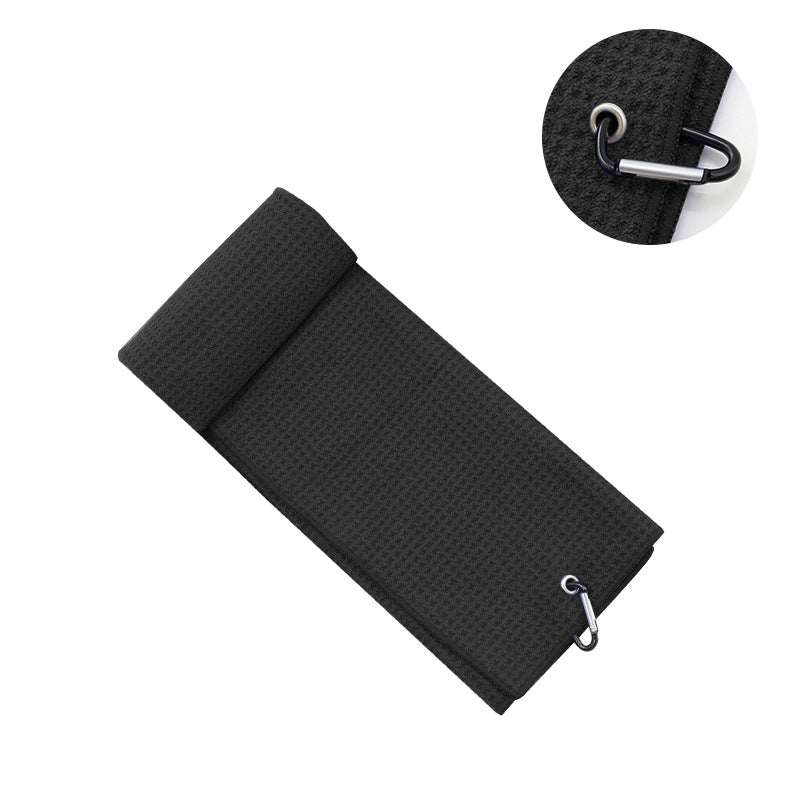 Dual-Sided Sublimated Microfiber Golf Towel with Carabiner