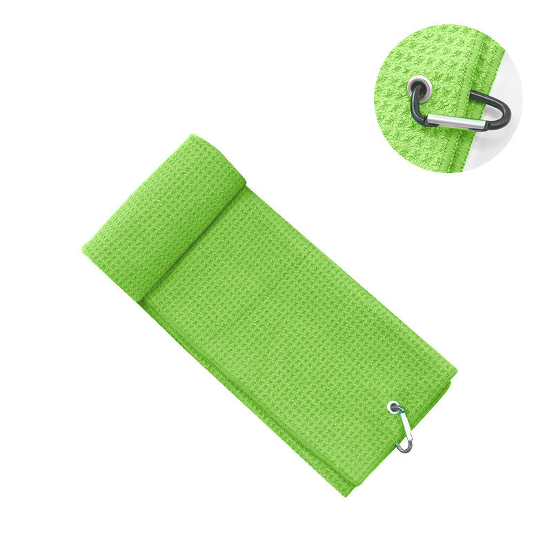 Dual-Sided Sublimated Microfiber Golf Towel with Carabiner