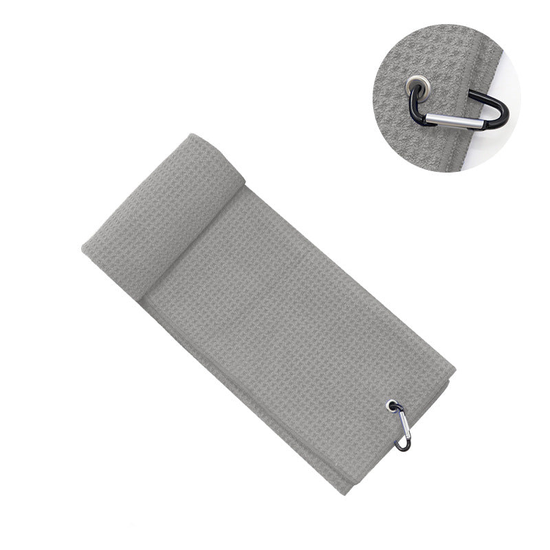 Dual-Sided Sublimated Microfiber Golf Towel with Carabiner