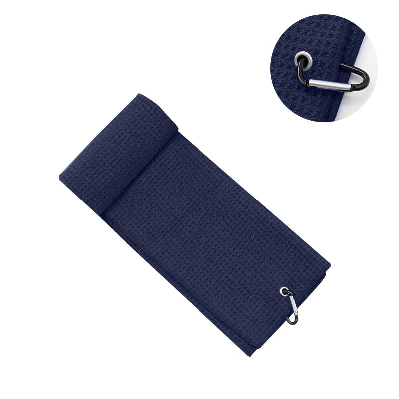 Dual-Sided Sublimated Microfiber Golf Towel with Carabiner