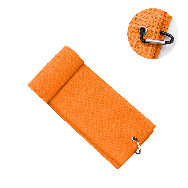 Dual-Sided Sublimated Microfiber Golf Towel with Carabiner