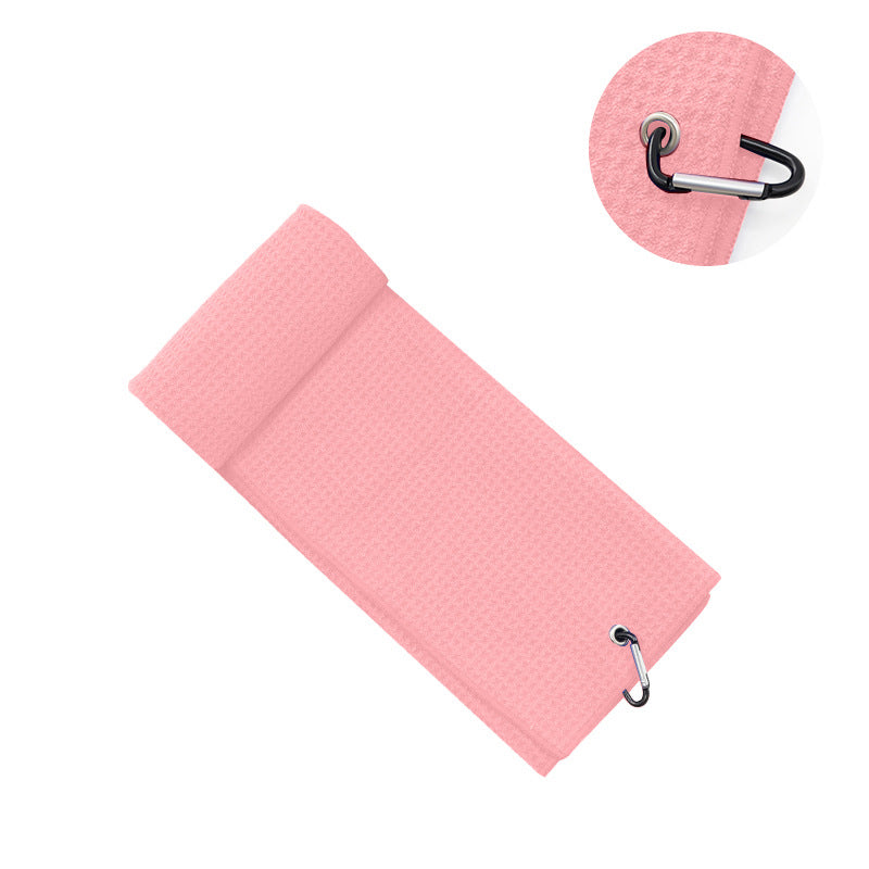 Dual-Sided Sublimated Microfiber Golf Towel with Carabiner
