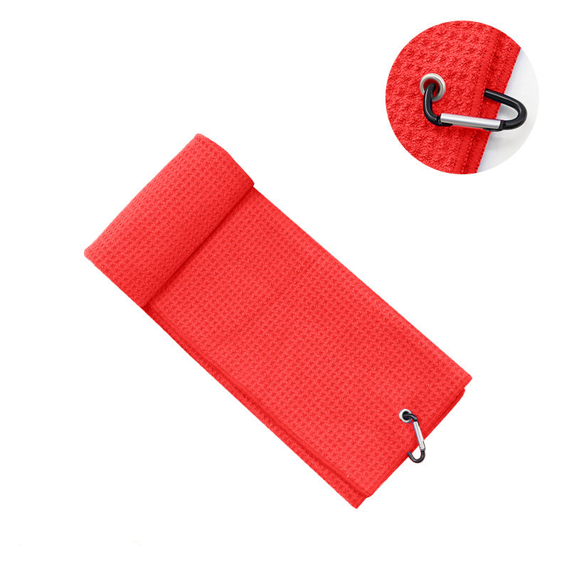 Dual-Sided Sublimated Microfiber Golf Towel with Carabiner