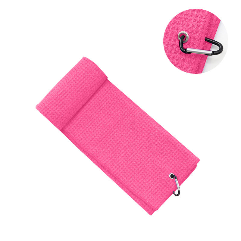 Dual-Sided Sublimated Microfiber Golf Towel with Carabiner