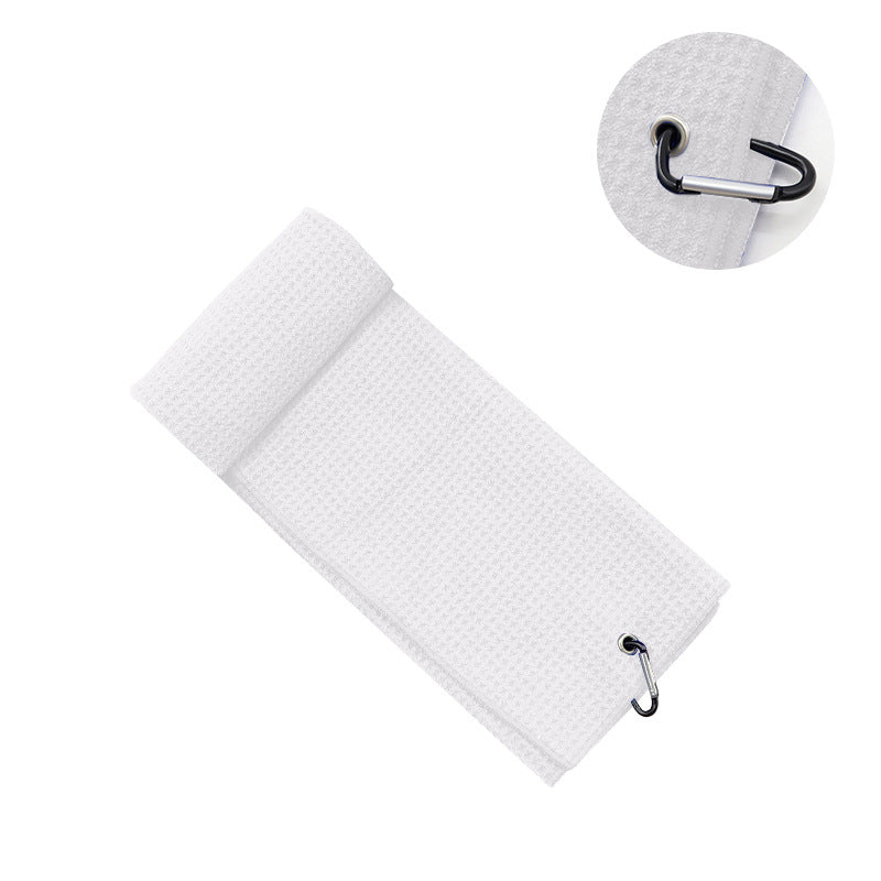 Dual-Sided Sublimated Microfiber Golf Towel with Carabiner