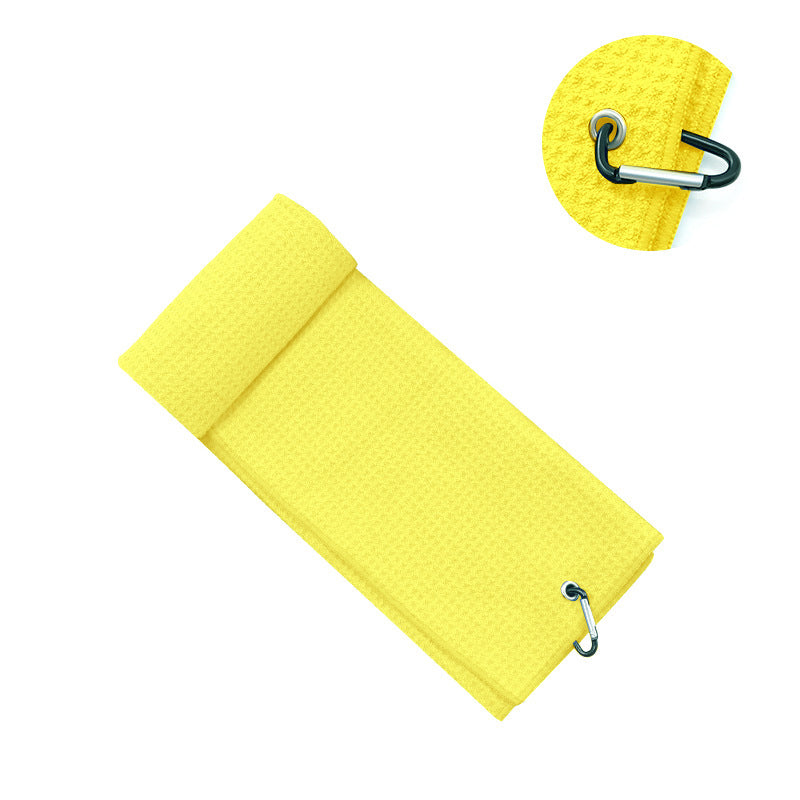 Dual-Sided Sublimated Microfiber Golf Towel with Carabiner