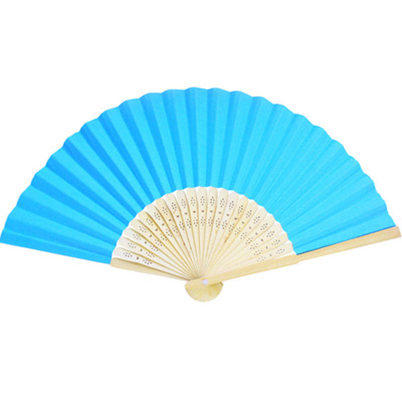 Full Color Folding Paper Fan with Bamboo Handle