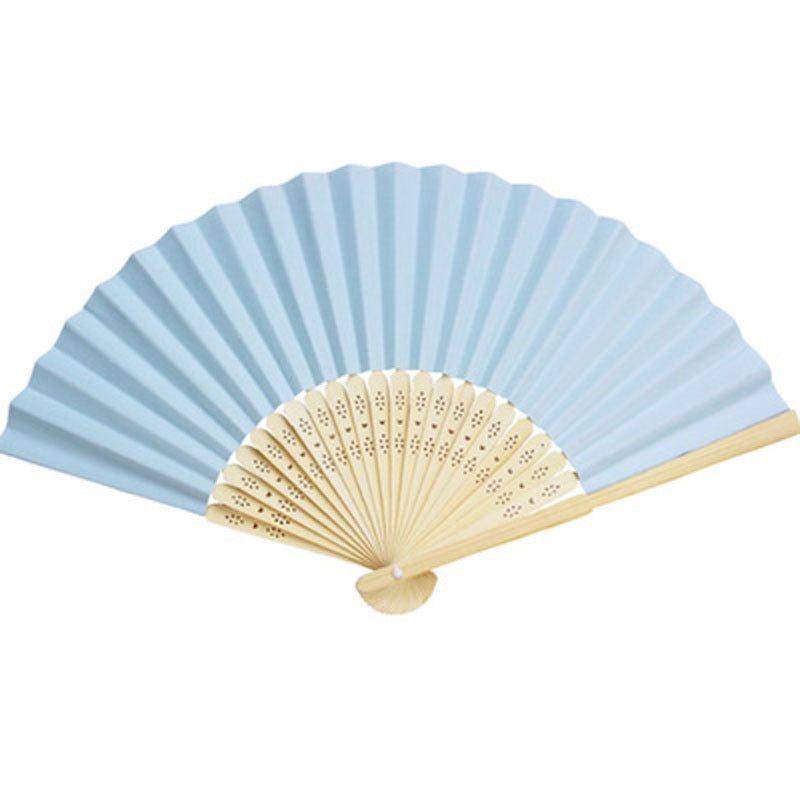 Full Color Folding Paper Fan with Bamboo Handle