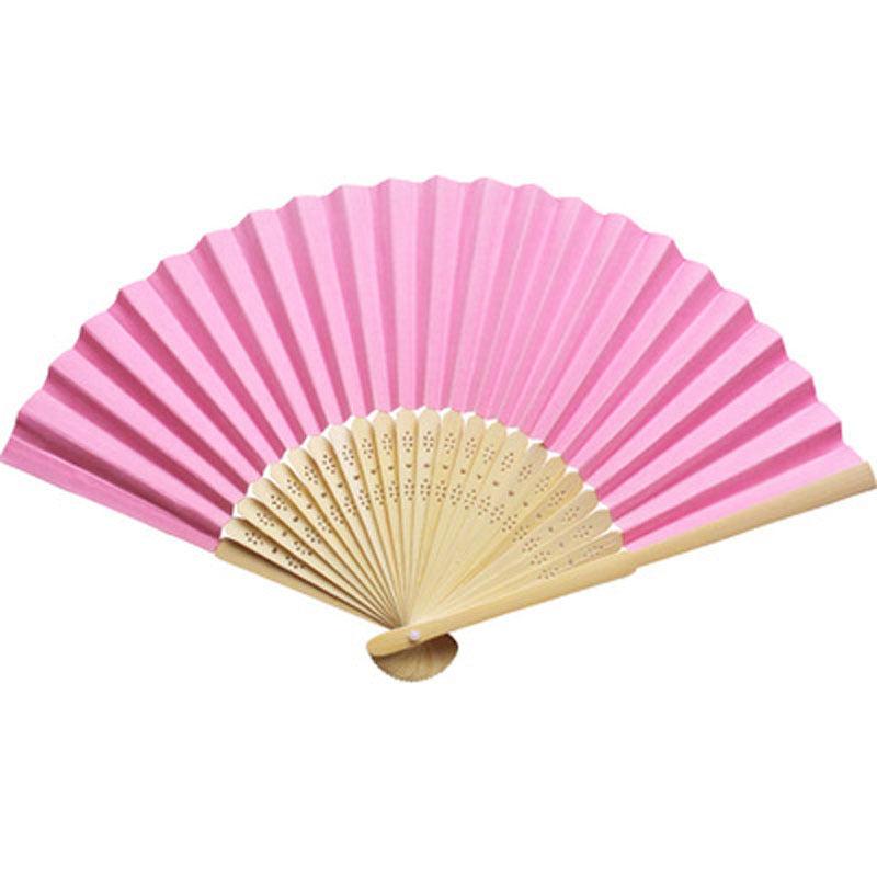 Full Color Folding Paper Fan with Bamboo Handle
