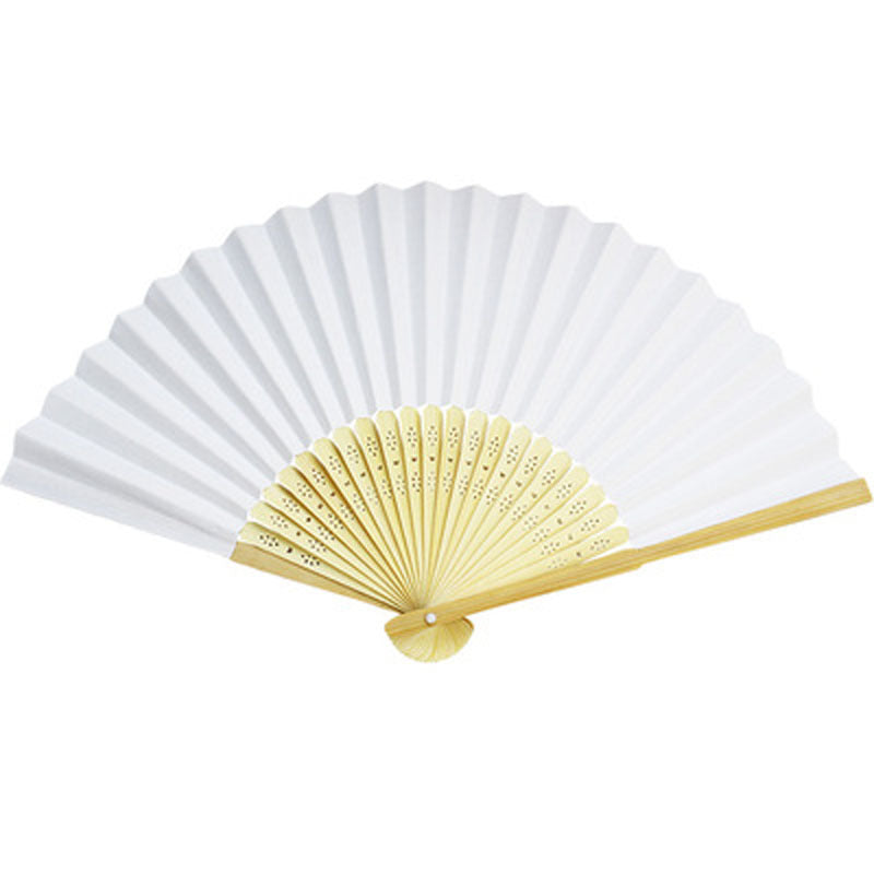 Full Color Folding Paper Fan with Bamboo Handle