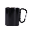 10 oz Brushed Stainless Steel Carabiner Camping Mug