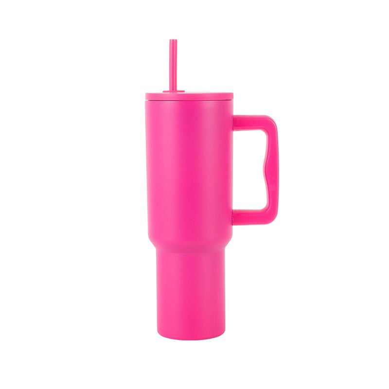 40 oz Stainless Steel Tumbler with Handle and Straw