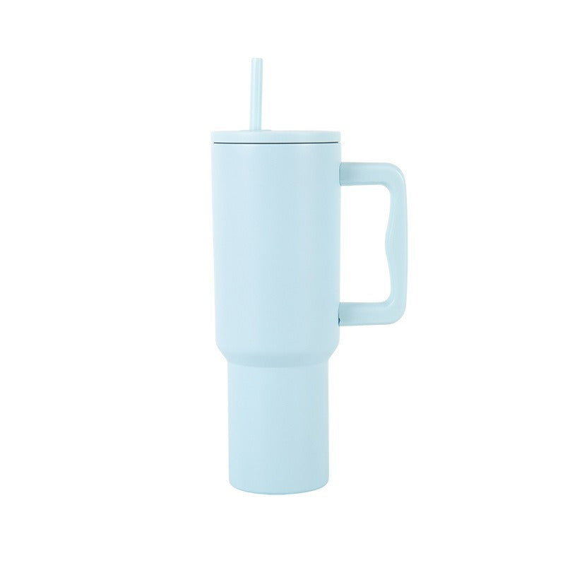 40 oz Stainless Steel Tumbler with Handle and Straw