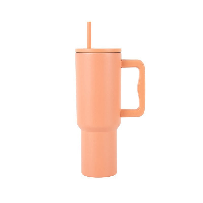 40 oz Stainless Steel Tumbler with Handle and Straw