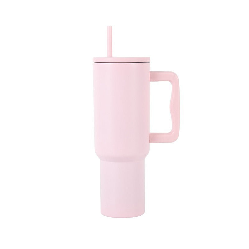40 oz Stainless Steel Tumbler with Handle and Straw