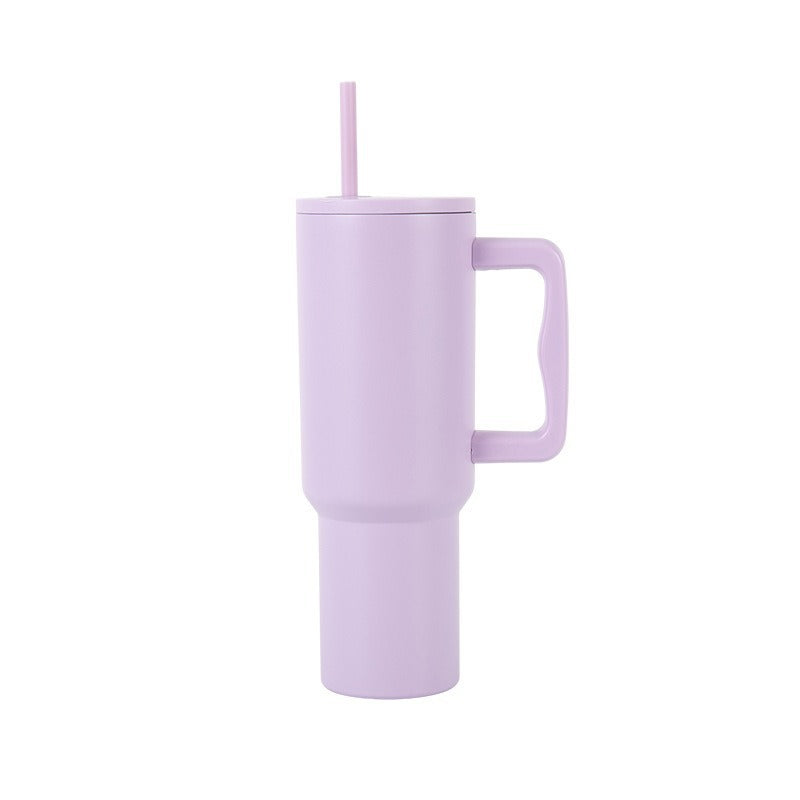 40 oz Stainless Steel Tumbler with Handle and Straw