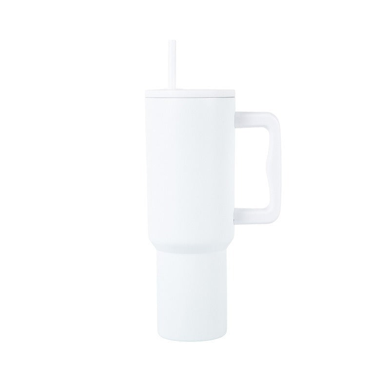 40 oz Stainless Steel Tumbler with Handle and Straw
