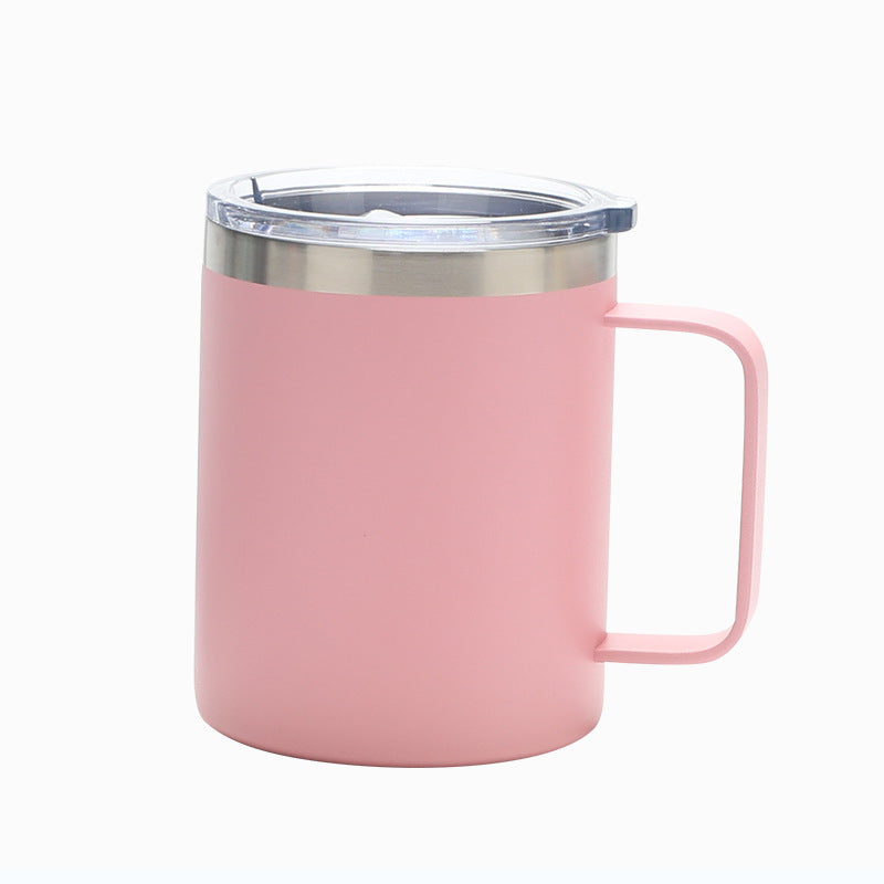 12 oz Travel Stainless Steel Vacuum Insulated Coffee Mug with Handle & Lid