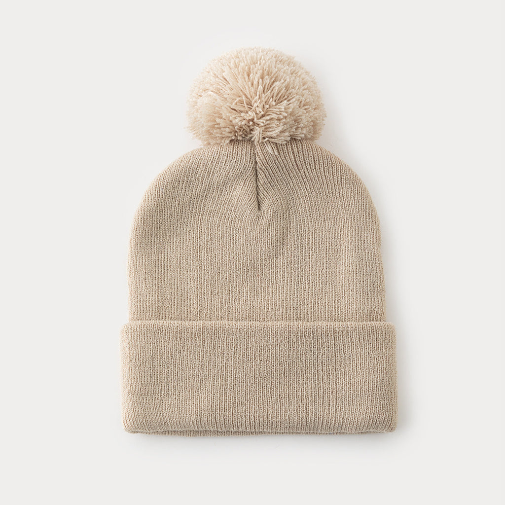 Long Knit Hat with Pompom