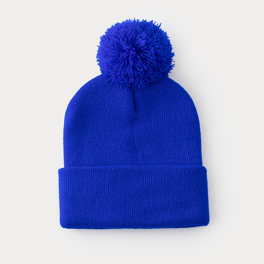 Long Knit Hat with Pompom