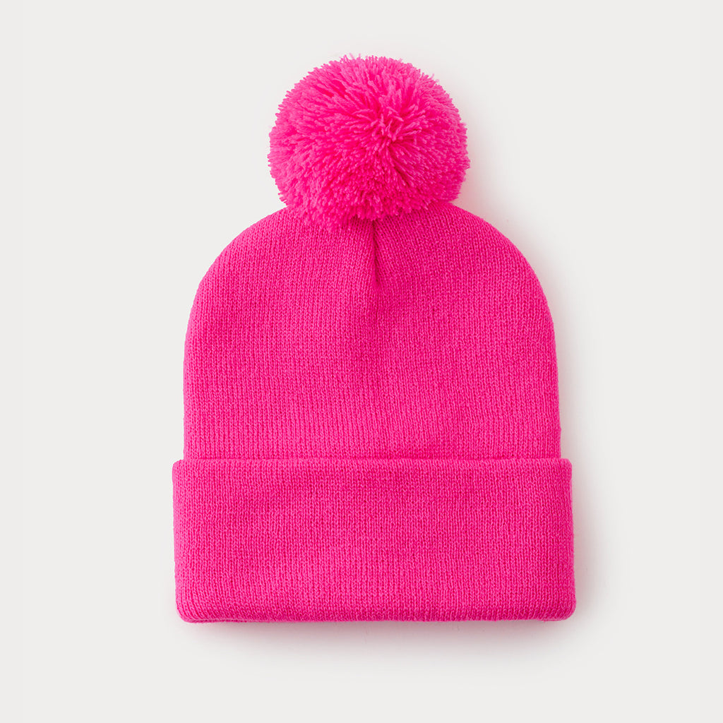 Long Knit Hat with Pompom