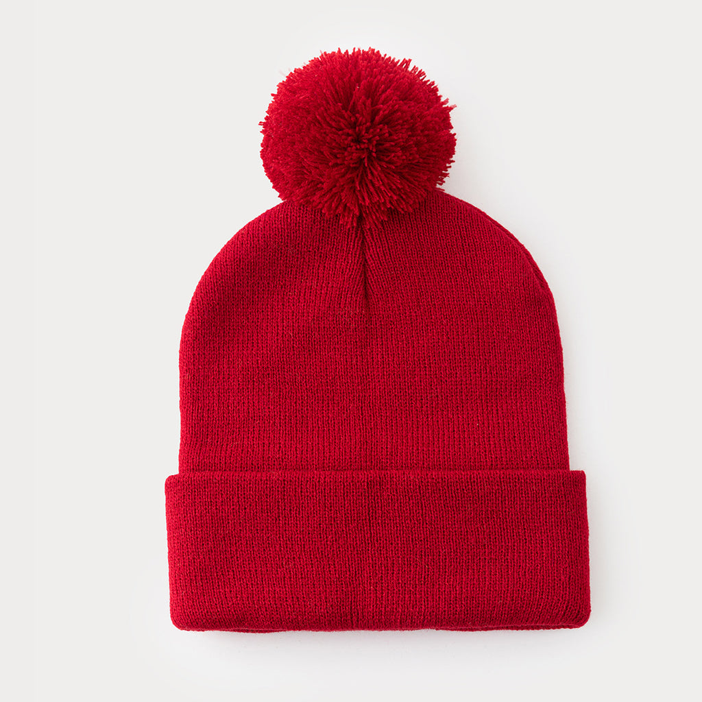Long Knit Hat with Pompom
