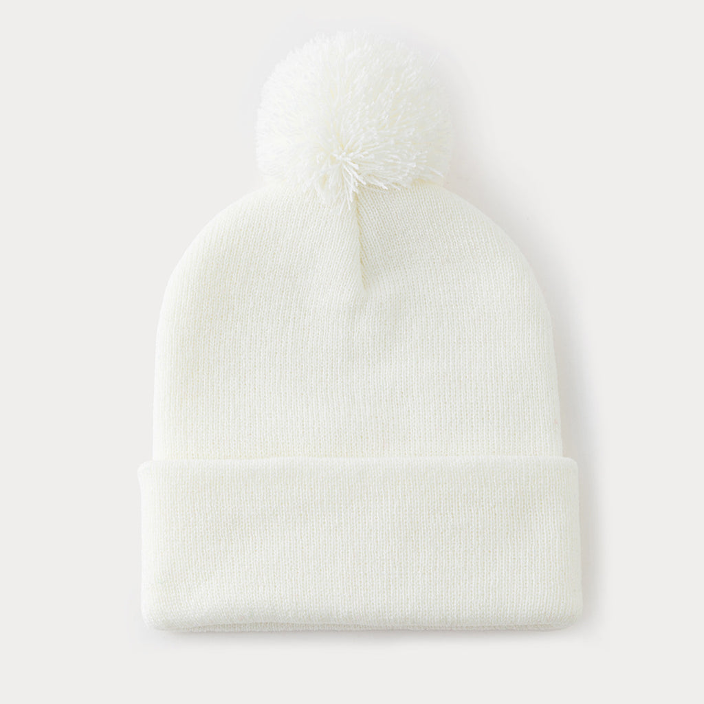 Long Knit Hat with Pompom