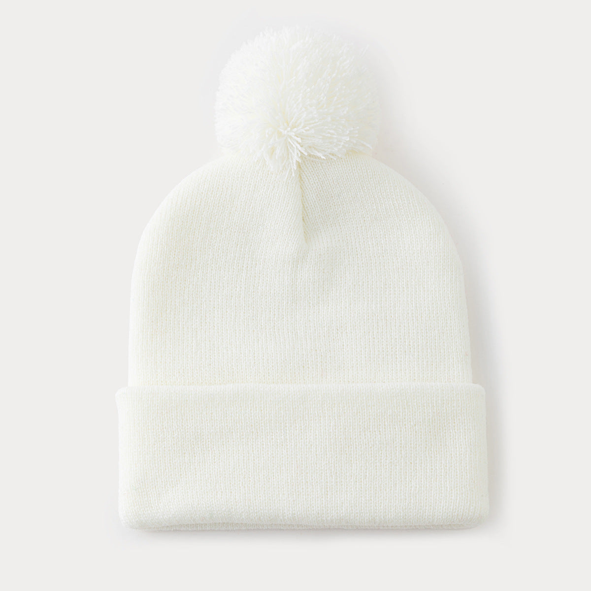 Long Knit Hat with Pompom