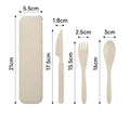 3-Piece Wheat Straw Utensil Set