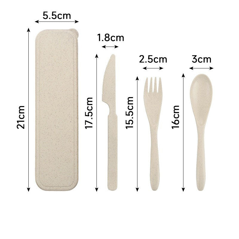 3-Piece Wheat Straw Utensil Set