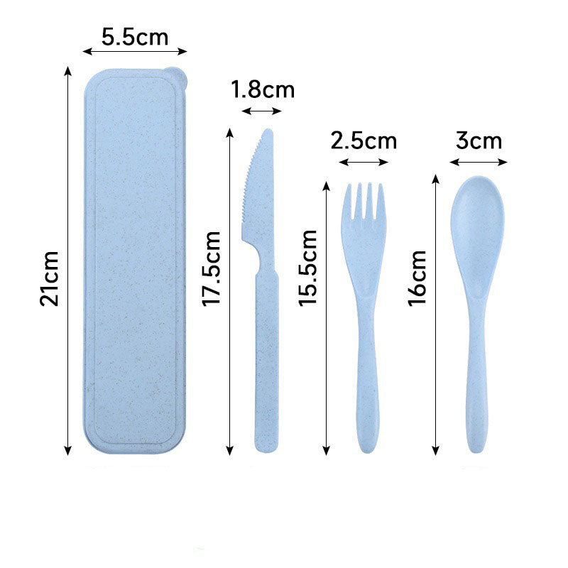 3-Piece Wheat Straw Utensil Set