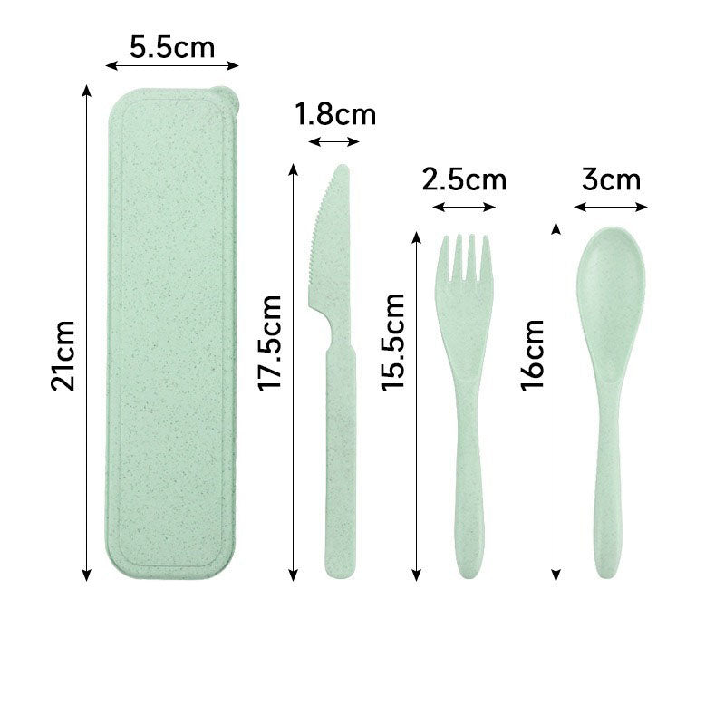 3-Piece Wheat Straw Utensil Set