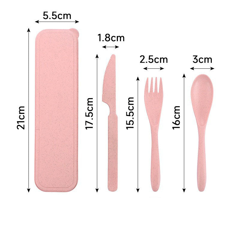 3-Piece Wheat Straw Utensil Set