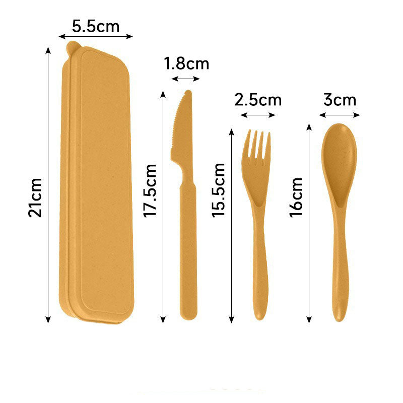 3-Piece Wheat Straw Utensil Set