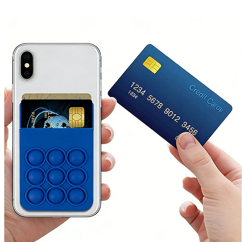 Popper Stress Reliever Silicone Phone Wallet