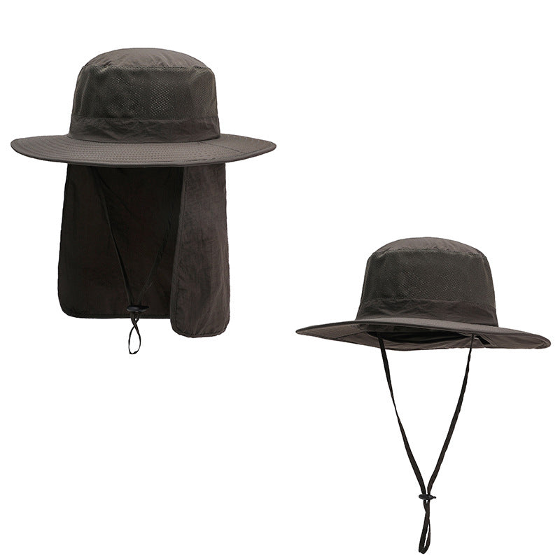 Wide Brim Summer Hat with Neck Flap