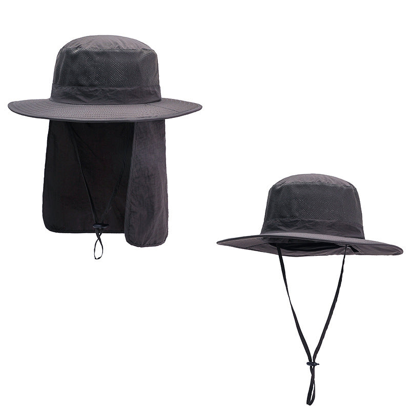 Wide Brim Summer Hat with Neck Flap