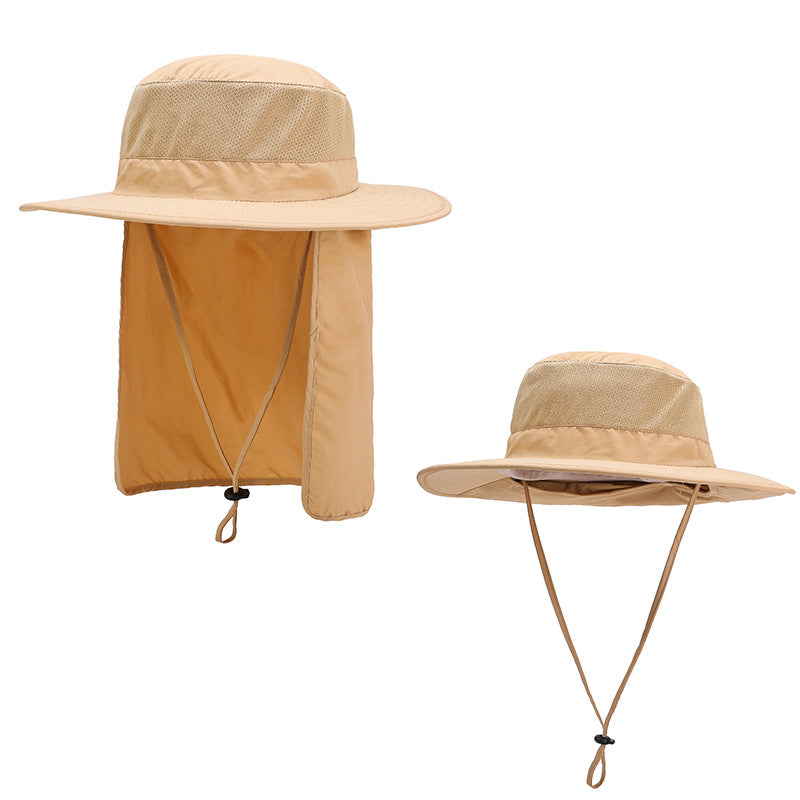 Wide Brim Summer Hat with Neck Flap