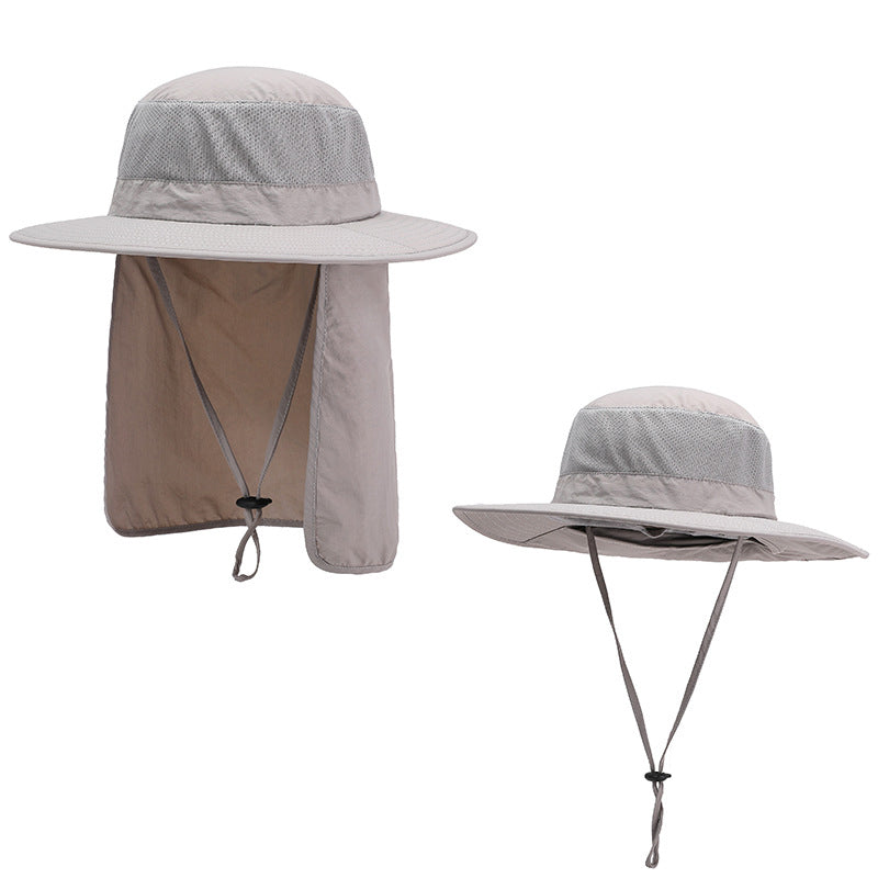 Wide Brim Summer Hat with Neck Flap